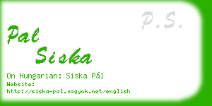 pal siska business card